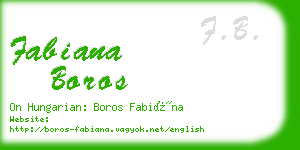 fabiana boros business card